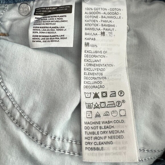 Levi's Mom Blue High-Waisted Exposed Button Front Rigid Jeans 25 - Picture 10 of 12